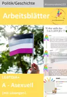 Vorschau - Arbeitsblätter - LGBTQIA+, A = Asexuell mit Lösungen - Deckblatt