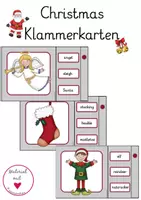 Vorschau - Stationenlernen - Christmas Klammerkarten für Englisch - Deckblatt