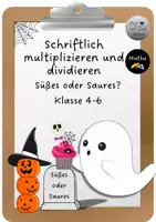 Vorschau - Spiele - Süßes oder Saures - Schriftlich Multiplizieren & Dividieren (4. - 6. Klasse) - Deckblatt