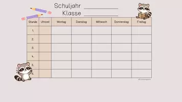 Vorschau - Lehrpläne/Lehrermaterial - Editierbare Stundenpläne für deine Waschbär-Klasse - Seite 3