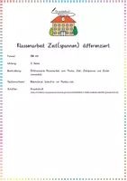Vorschau - Klassenarbeiten - Uhrzeit & Zeitspannen / Größen: Klassenarbeit (Differenziert) - Mathe - Kl. 3/4 - Seite 1