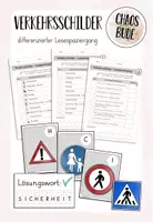 Vorschau - Arbeitsblätter - Verkehrsschilder - differenzierter Lesespaziergang - Deckblatt
