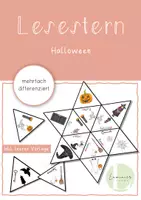 Vorschau - Fördermaterial/Inklusion - Lesestern Halloween - inkl. leerer Vorlage - Deckblatt