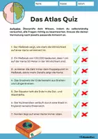 Vorschau - Arbeitsblätter - KARTENARBEIT IM ATLAS: Quiz zum ATLAS (Teil des Atlasführerscheins) - Erdkunde für die Sek 1 - Deckblatt