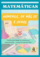 Vista previa - Hojas de trabajo - NÚMEROS DE MÁS DE 5 CIFRAS - PLANTILLA CON NÚMEROS - Portada