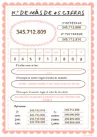 Vista previa - Hojas de trabajo - NÚMEROS DE MÁS DE 5 CIFRAS - PLANTILLA CON NÚMEROS - página 1