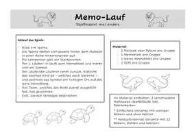 Vorschau - Stationenlernen - Tiere Memolauf- Staffelspiel mal anders - Deckblatt