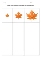 Aperçu - Feuilles d'exercices - Classer des images selon la taille : thème automne - Page de couverture