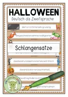Vorschau - Fördermaterial/Inklusion - HALLOWEEN Schlangensätze - Deckblatt