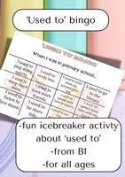 Vorschau - Spiele - 'Used to' Bingo - Fun ESL Classroom Game - Deckblatt