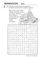 Vorschau - Arbeitsblätter - Wortsuche im Buchstabengitter Weihnachten Kl. 3./4./5./6. - Seite 1