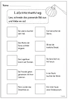 Vorschau - Arbeitsblätter - FREEBIE: Lies und schneide - Laternenumzug (1. - 2. Klasse) - Seite 2