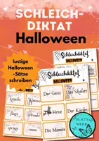 Vorschau - Arbeitsblätter - Schleichdiktat zu Halloween - Deckblatt