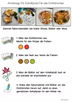 Vorschau - Arbeitsblätter - Herbst Kunst, Bastelvorlage ein Nest für das Eichhörnchen. Basteln im Herbst und Winter. - Seite 2