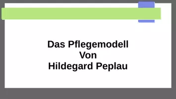 Vorschau - Präsentationen/Tafelbilder - Peplau Pflegemodell - Seite 1