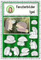 Vorschau - Mal- und Bastelvorlagen - Fensterbilder "Igel" - Deckblatt