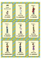 anteprima - Flashcard - Jobs - I have... Who has...? (inglese) - Pagina 1