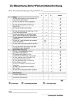 Vorschau - Klassenarbeiten - Personenbeschreibung: Kriterienraster & Bewertungsbogen (Aufsatz) - Deutsch - Kl. 3/4 - Seite 1