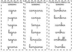 anteprima - Esercizi - parole in corsivo, esercizi di scrittura ortografica - Pagina 1