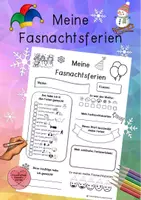 Vorschau - Arbeitsblätter - Meine Fasnachtsferien Steckbrief für Portfolio - Deckblatt