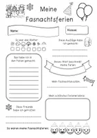 Vorschau - Arbeitsblätter - Meine Fasnachtsferien Steckbrief für Portfolio - Seite 3