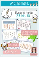 Vorschau - Fördermaterial/Inklusion - Bündeln Kartei im Zahlenraum bis 10 - Deckblatt