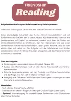 Vorschau - Arbeitsblätter - Online Friendship - Reading Task - Seite 1