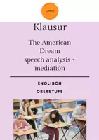 Vorschau - Klassenarbeiten - Klausur: American Dream (summary, speech analysis, mediation), mit Erwartungshorizont und Bewertungsbogen - Deckblatt