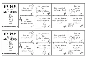 Vorschau - Spiele - Lesepass Winter/Weihnachten sw und farbig - Seite 1
