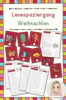 Vorschau - Arbeitsblätter - Lesespaziergang Weihnachten + Zusatzaufgaben - Deckblatt