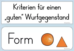 Vorschau - Präsentationen/Tafelbilder - Kriterien für einen "guten" Wurfgegenstand - Seite 1
