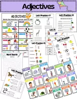 Vista previa - Hojas de trabajo - ADJECTIVES/ Adjetivos en Inglés - Portada