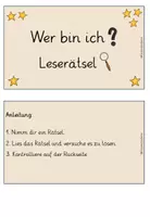 Vorschau - Spiele - Leserätsel "wer bin ich?" zur Leseförderung - Deckblatt