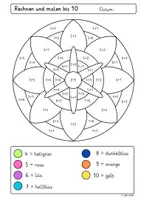 Vorschau - Arbeitsblätter - Rechenmandalas bis 10 – Rechenmalblätter Plus & Minus (Klasse 1) - Seite 2