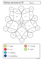 Vorschau - Arbeitsblätter - Rechenmandalas bis 10 – Rechenmalblätter Plus & Minus (Klasse 1) - Seite 3