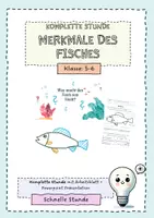 Vorschau - Mal- und Bastelvorlagen - Komplette Unterrichtsstunde - Merkmale eines Fisches - Deckblatt