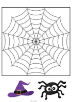 Vorschau - Mal- und Bastelvorlagen - Spinne im bunten Spinnennetz 🕷️ 🕸️ - Seite 2