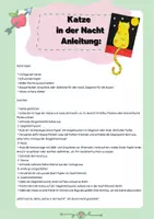 Vorschau - Mal- und Bastelvorlagen - Katze 🐈⬛ in der Nacht 🌓 Kunstunterricht - Seite 1