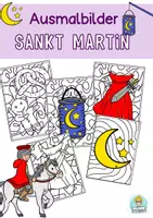 Vorschau - Arbeitsblätter - Sankt Martin Ausmalbilder, Malvorlage für Kinder - Deckblatt