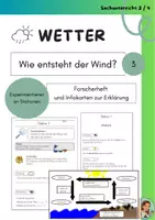 Vorschau - Arbeitsblätter - Wetter: Wie entsteht der Wind? Experimentieren an Stationen mit Forscherheft - Deckblatt