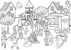 Vorschau - Unterrichtsreihen - Wimmelbild/Suchbild Sankt Martin, Bildkarten, Wortkarten Arbeitsblätter - Seite 3