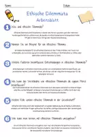 Vorschau - Arbeitsblätter - Ethische Dilemmata Arbeitsblatt 7. & 8.Klasse Entscheidungsfindung in komplexen Situationen Arbeitsblatt mit Lösungen - Seite 2