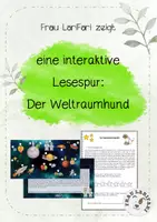 Vorschau - Arbeitsblätter - Lesespurgeschichte interaktiv Klasse 3-4: der Weltraumhund - Deckblatt