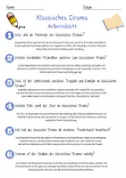 Vorschau - Arbeitsblätter - Klassisches Drama Arbeitsblatt 7. & 8.Klasse Theater und Dramaturgie Arbeitsblatt mit Lösungen - Seite 2