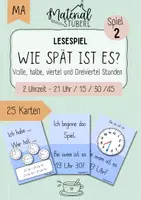 Vorschau - Stationenlernen - Lesespiel „Ich habe… wer hat…“ - Uhr - volle und halbe Stunden - Spiel 3 - Deckblatt