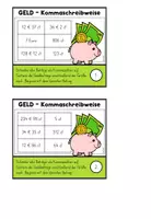 Vorschau - Arbeitsblätter - Rechenkartei: Geld - Kommaschreibweise - Seite 2