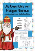 Vorschau - Arbeitsblätter - Die Geschichte vom Heiligen Nikolaus zum Anmalen und Selbstgestalten - Deckblatt