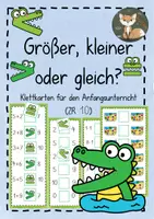 Vorschau - Fördermaterial/Inklusion - Klettkarten "größer, kleiner, gleich" - Deckblatt