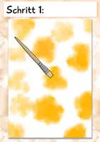 Vorschau - Mal- und Bastelvorlagen - Herbstlicher Pilz mit Wasserfarben, Kunst Grundschule - Seite 1