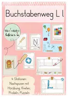 Vorschau - Stationenlernen - Buchstabenweg L l (Buchstabeneinführung an Stationen) - Deckblatt